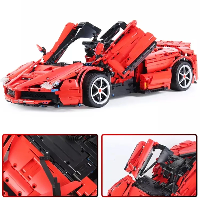 MOC супер красный Enzo Racers LaFerrari гоночный спортивный автомобиль строительные блоки наборы кирпичи подарок для детей игрушка совместимая техника