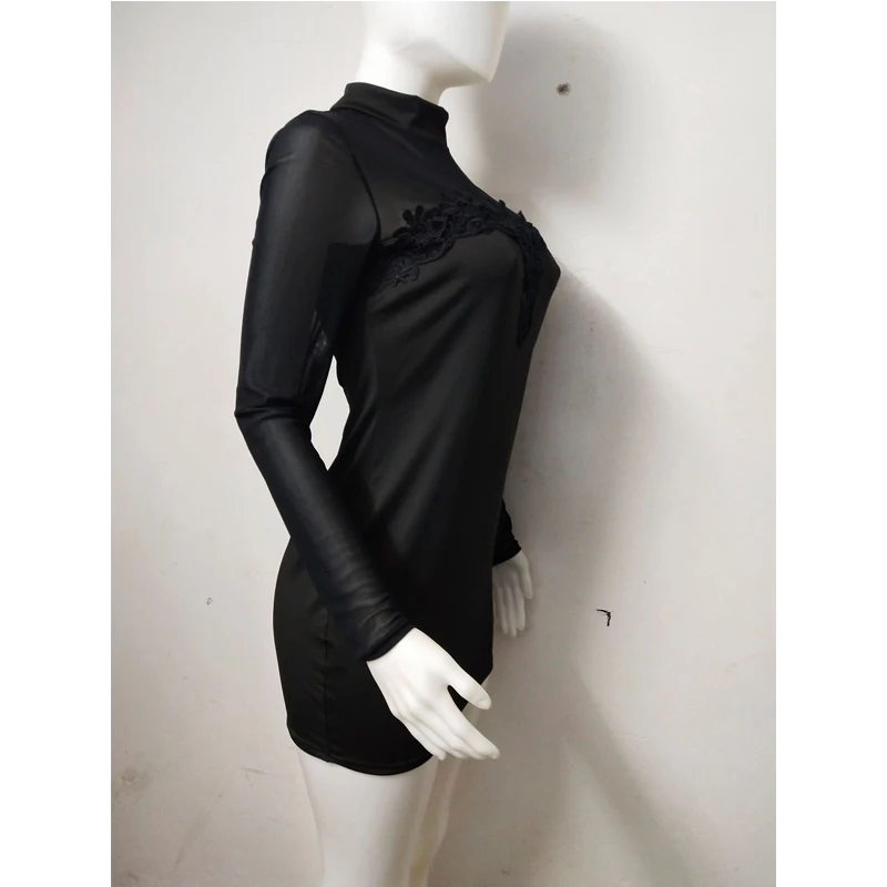 Платье-Карандаш женское вечернее Сетчатое с длинным рукавом | Женская одежда