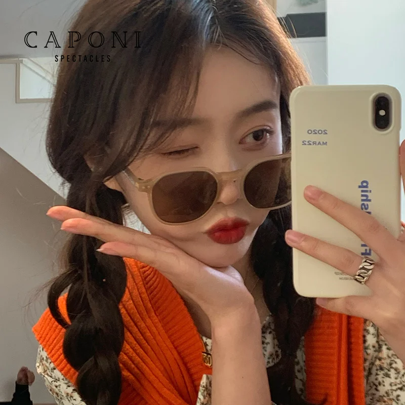 

New Fashionable Polarized Sunglasses Women's Retro Brown Internet Celebrity Ins to Make Big Face Thin-Looked Sunglasses UV-Proof