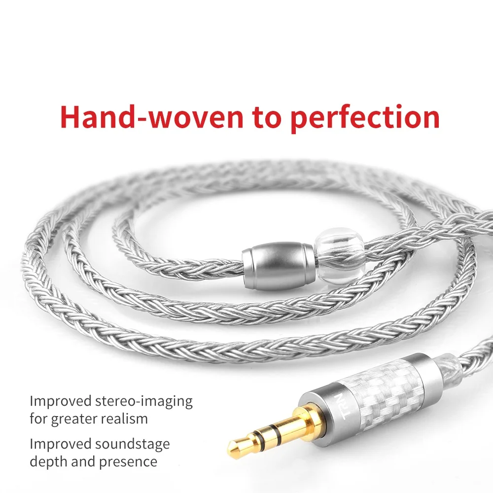 

TRN 16 Core cable Silver Plated Cable 3.5/2.5 Plug MMCX/2Pin Connector MMCX 0.75 0.78 In-Ear Earphone TRN VX V90 V80 M10 BA8 BA5