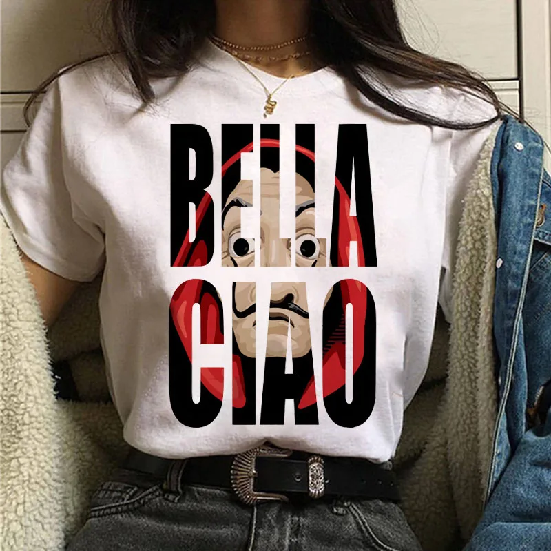 

La Casa De Papel Tshirt Money Heist Tees TV Series T Shirt Women T Short Sleeve House of Paper Funny Female T-Shirt Tops