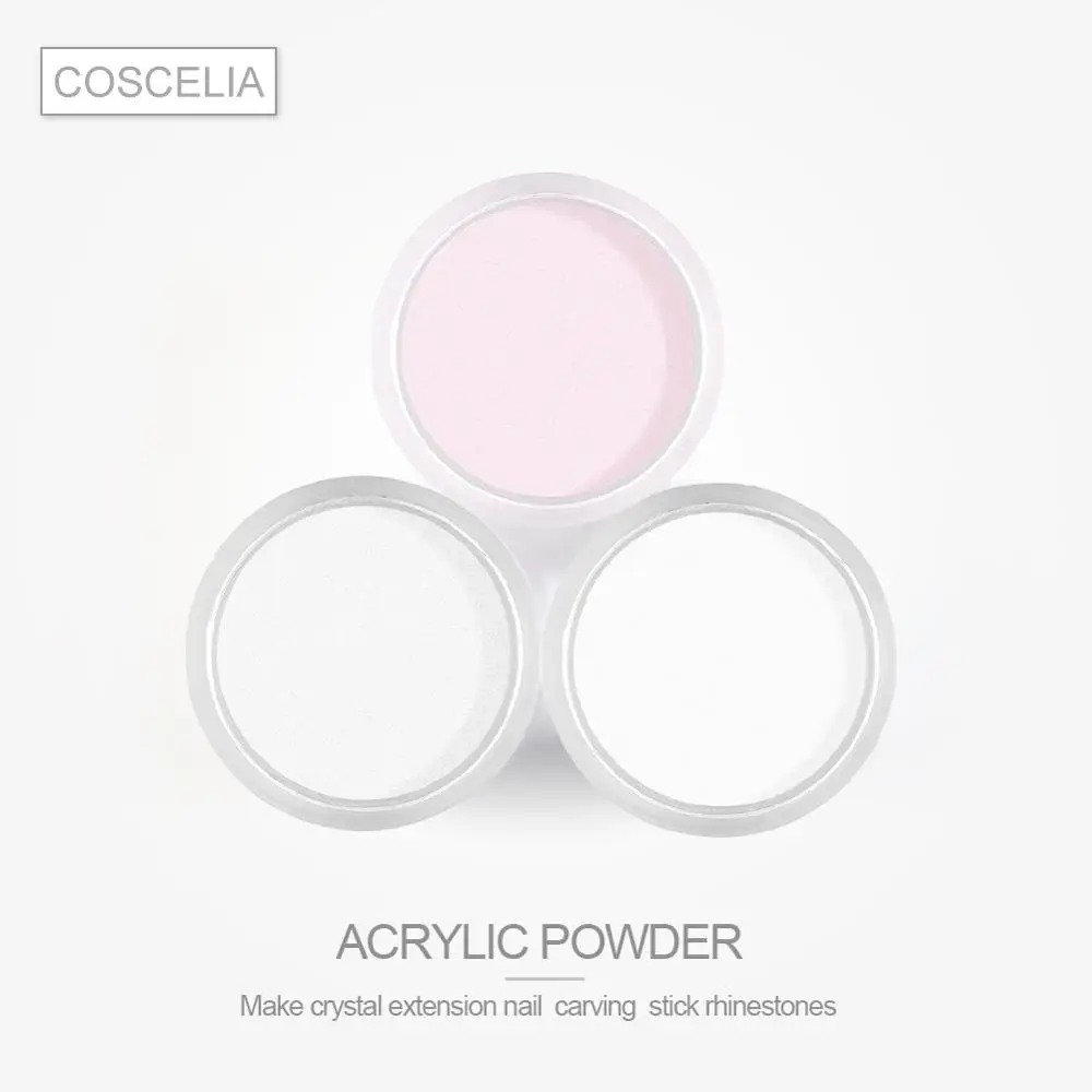 Прозрачная/Розовая/белая акриловая пудра COSCELIA инструмент для маникюра