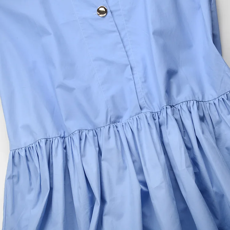 

ENGAGEMENT High-quality 2021 Summer and Autumn New Women's Cute Age-reducing Pleated Shirt Dress V-neck Ruffled French Fashion