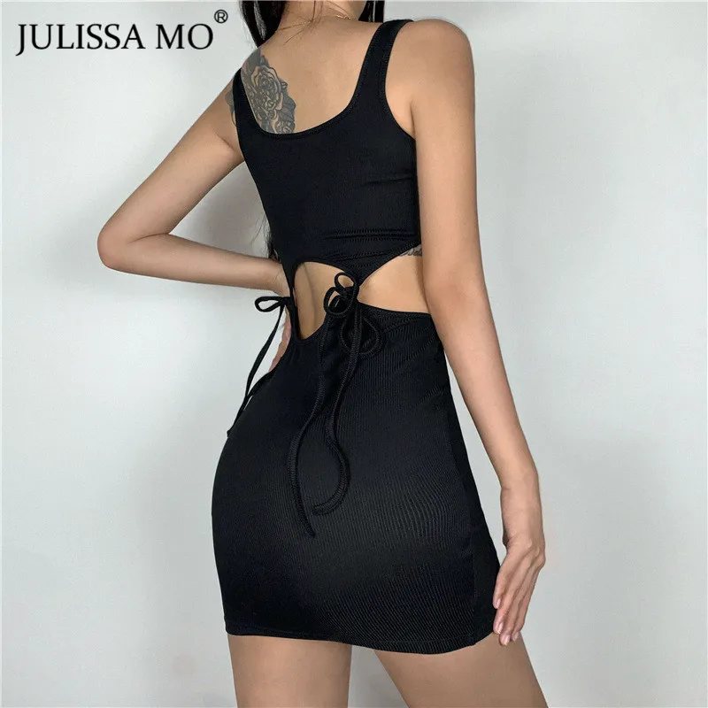 Женское Короткое облегающее платье JULISSA MO с вырезами и шнуровкой летнее розовое