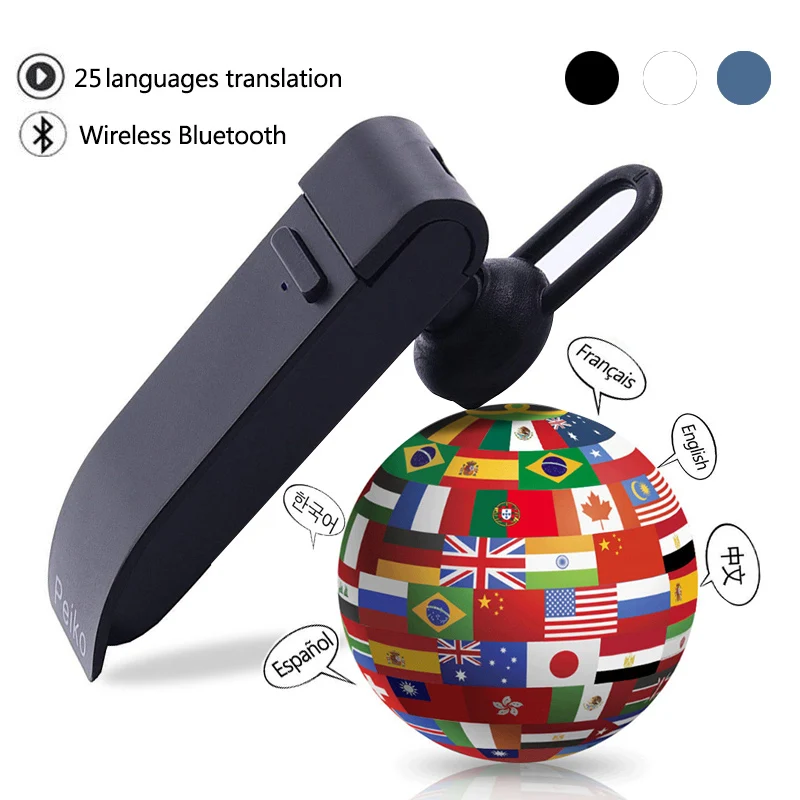 upgrade Peiko translation headphone 25 Languages Smart Voice Translator instant Translate Wireless Bluetooth Translator Earphone