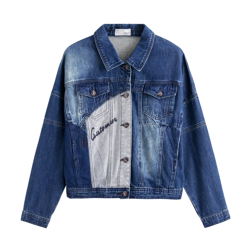 

INMAN Spring Autumn Fashion Retro Style Patchwork Women Jeans Jacket Coat