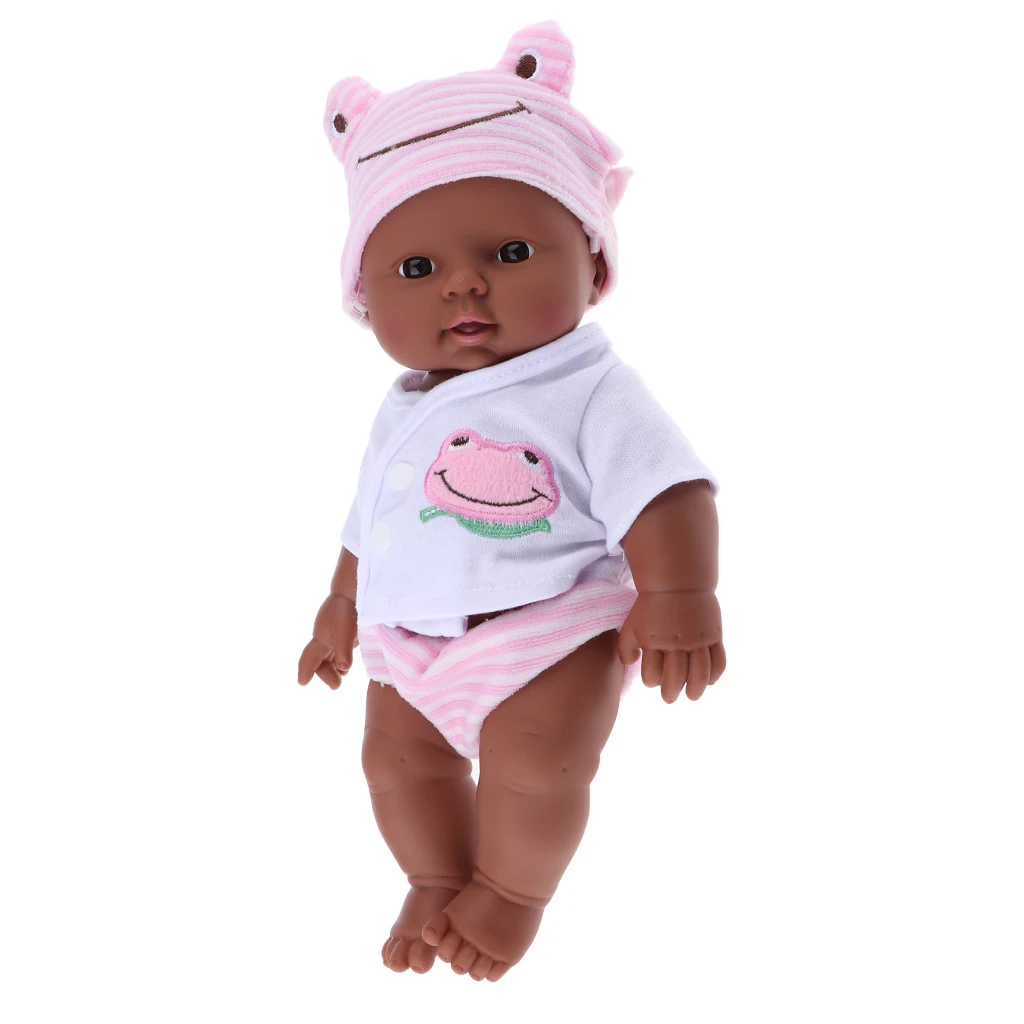

Real Life 12inch Reborn African Black Baby Doll Soft Vinyl Newborn Doll Toy for