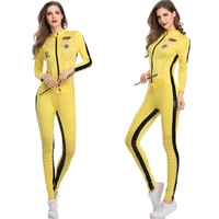 sexy uniforms racing girl costume race car driver jumpsuit yellow long sleeves racing car girl race car game cheerleader uniform