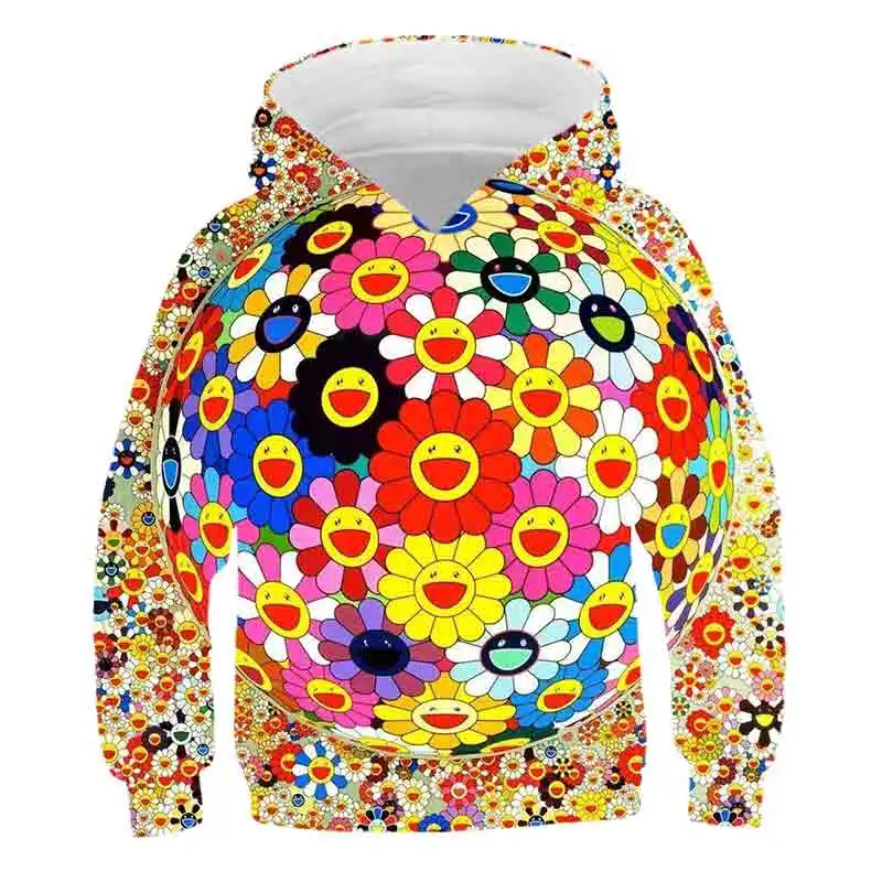 

Sun flower Hoodie Baby Clothing Sunflower Kid's Hoodie boys Fashion clothes Cartoon Long Sleeves Sweatshirt art Girl's clothes