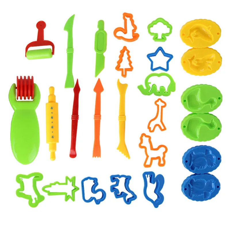 

23pcs Educational Plasticine Mold Modeling Clay Kit Slime Toys For Child Plastic Play Dough Tools Set DIY Kid Cutters Moulds Toy