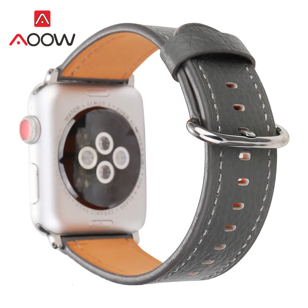 Ремешок из натуральной кожи для Apple Watch 38 42 мм 40 44 мм модный простой Желтый Сменный браслет ремешок для iwatch 123 4