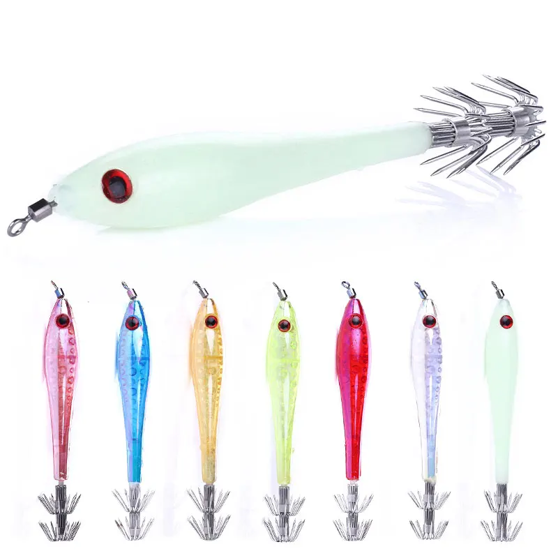 5 шт. жесткие пластиковые Светящиеся креветки искусственные приманки 9 см