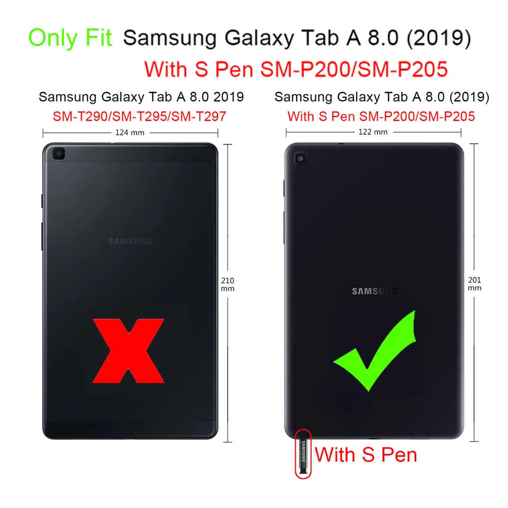 Ударопрочный чехол для планшета Samsung Galaxy Tab A 8 0 inch S Pen SM-P200 SM-P205 2019 | Компьютеры и