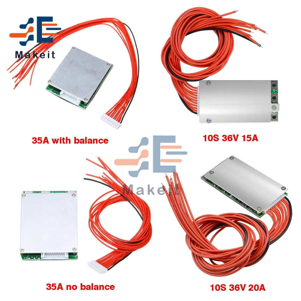 BMS Lithium Battery Protection Board Module 10S 36V 15A 20A 35A Li-ion Lipolymer PCB with Balance for Ebike | Электронные
