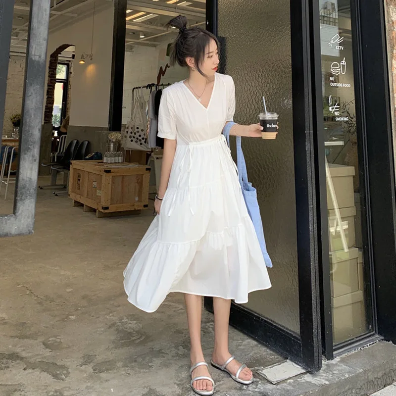 

Women Shirt Dress 2021 Ladies Lantern Sleeve Solid Color Party Dresses Plus Size Bohemian Loose Vestidos Femme Sundress