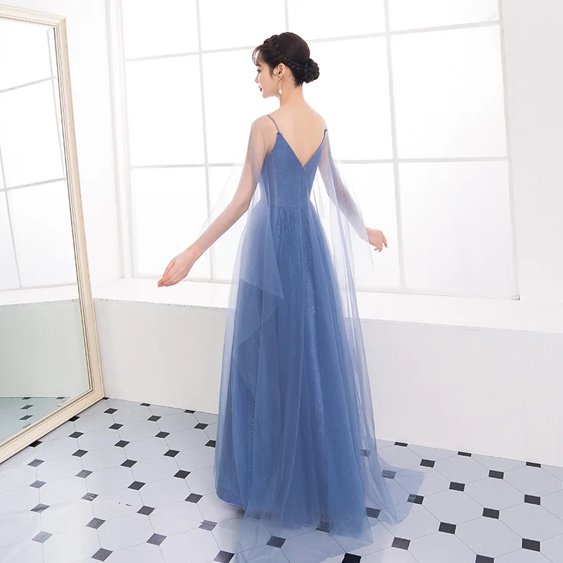 Custom Size Elegant Evening Dresses Charming Beauty Emily A Line Sequined V Neck Long Dress 2020 Sexy Spaghetti Strap Party Gown | Свадьбы и