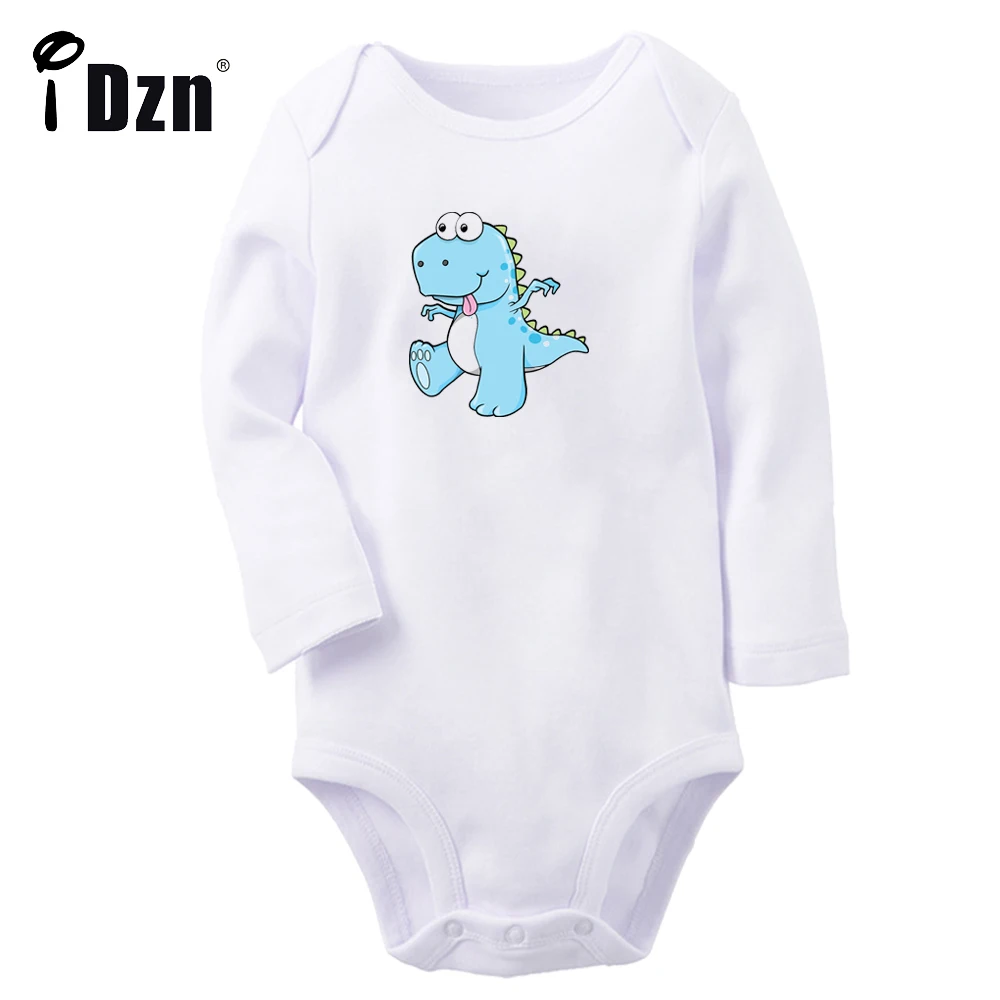 

Cute Little Dinosaur Fun Cartoon Art Printed Baby Boys Rompers Cute Baby Girls Bodysuit Infant Long Sleeve Jumpsuit Soft Clothes
