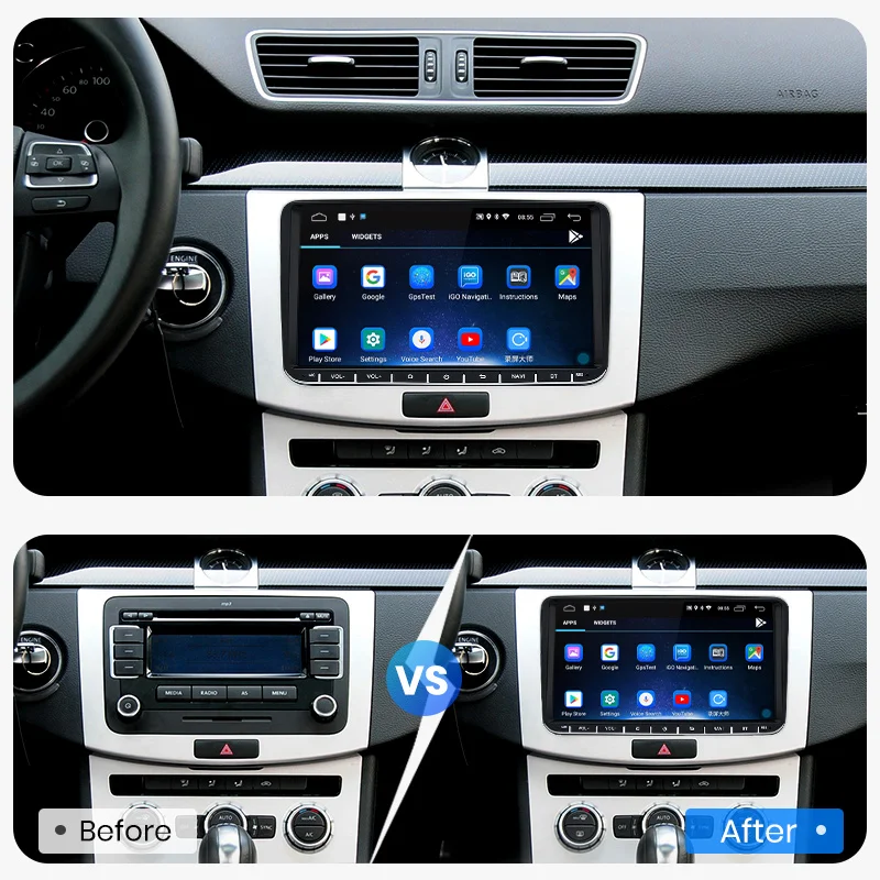 Junsun V1pro 2G + 32G DSP Android9.0 Автомобильный мультимедийный плеер радио GPS для Volkswagen VW Passat B6
