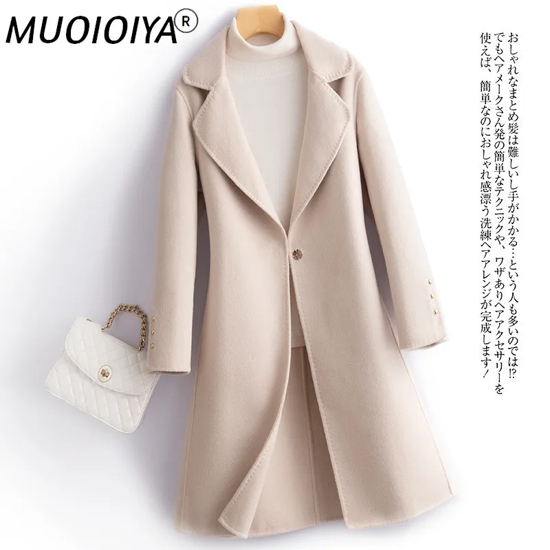 

Winter Coat Women New Fashion Cashmere Wool Jacket Outerwear Female Long Thick Warm Windbreaker Double-Sided Wool Overcoat