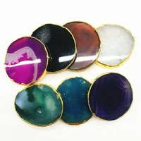 10pcs gold foil edging agate stone grip phone holder stand cell phone holder stand breacket with irregular shape real stone