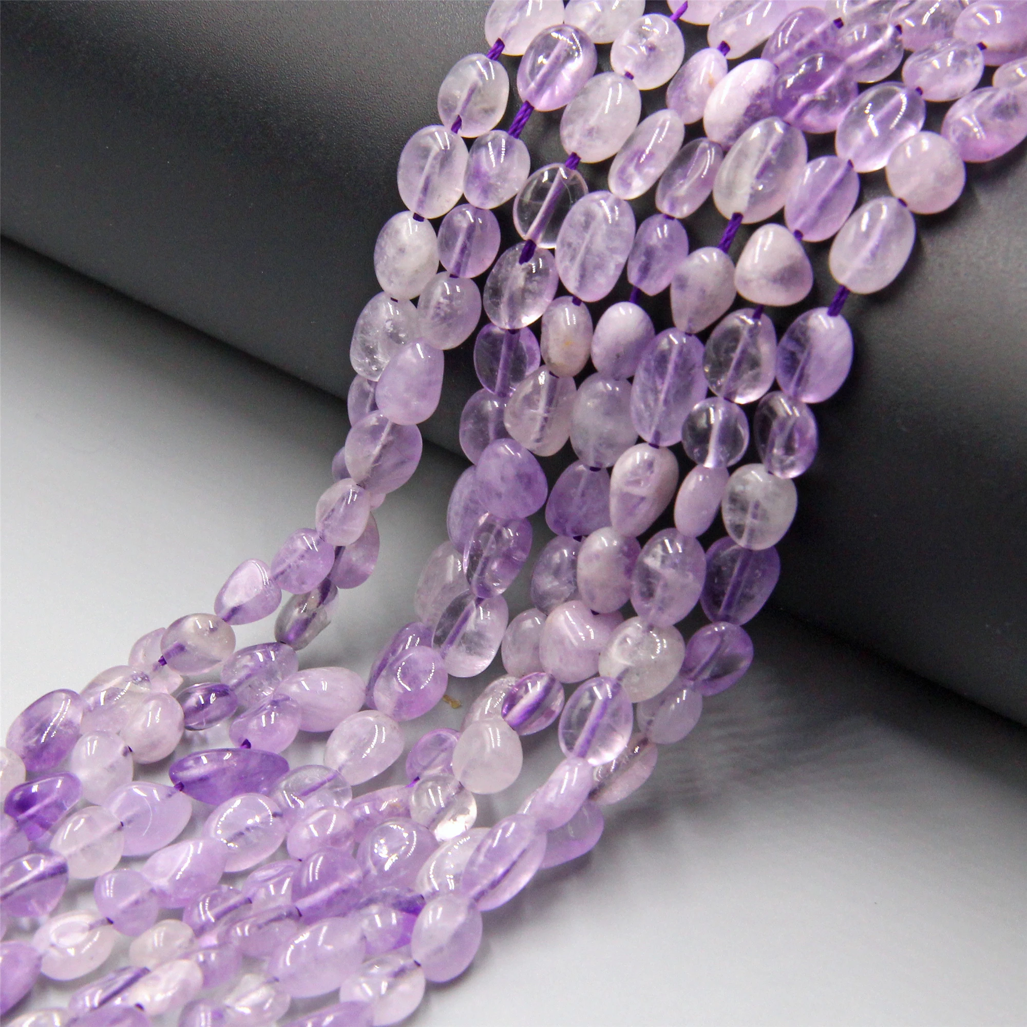 Natural Amethysts Purple Crystal quartz Stone Beads Wholesale pebble freeform beads For Jewelry Making bracelets | Украшения и