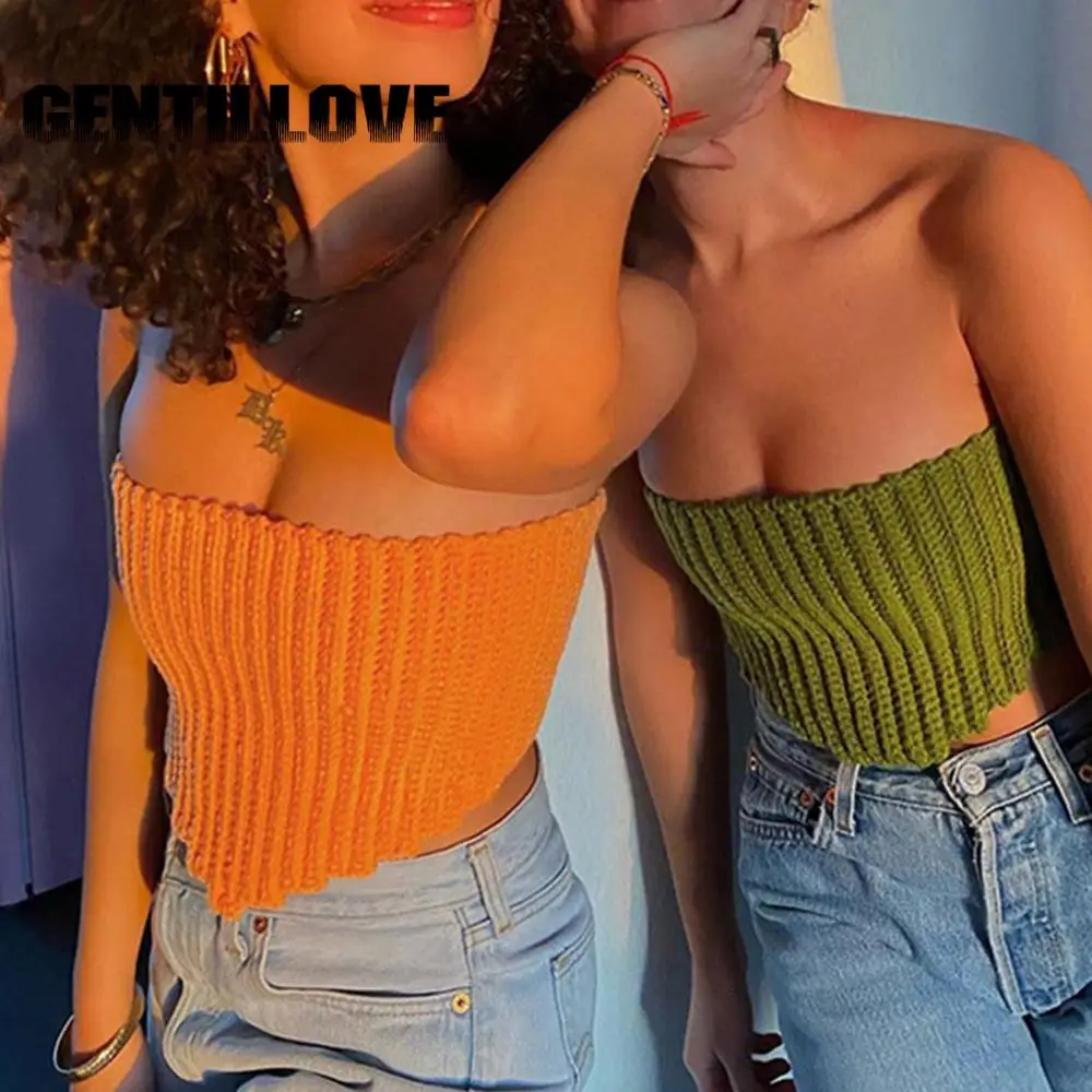 

Sexy Off Shoulder Knitted Crop Top for Women Backless Sleeveless Corset Top Short Tank Top Fashion Nightclub Party Outwear