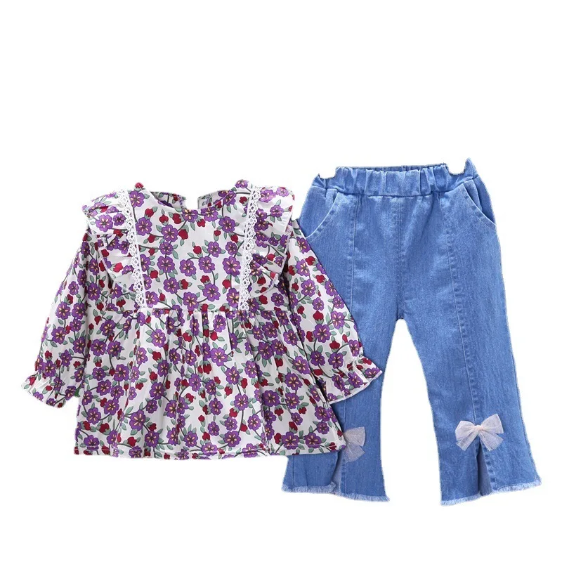 

New Spring Autumn Baby Girls Clothes Suit Fashion Children Printed T-Shirt Pants 2Pcs/Set Toddler Casual Costume Kids Tracksuits