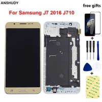 for samsung j7 2016 lcd display touch assembly frame for samsung j710f lcd display j710 j710m j710h j710fn lcd touch