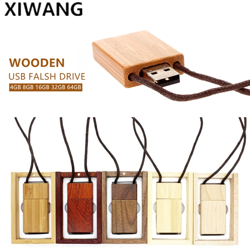

creative wooden lanyard usb memoria stick 2.0 4G 8G pendrive 16G pen drive 32G 64gb 128gb USB flash drive wood Free custom LOGO