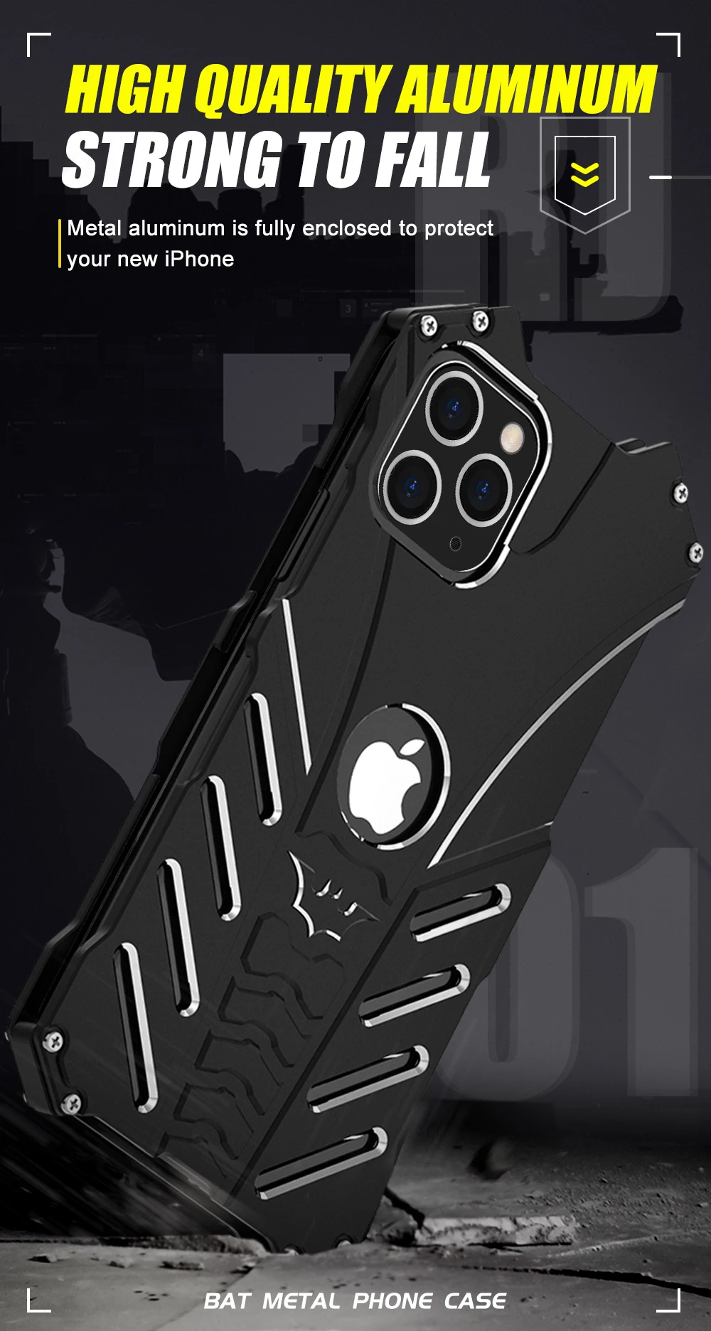 Для iPhone 11 PRO X XR XS MAX чехол металлический Алюминиевый противоударный чехол для телефона с головой скелета для iPhone 5 se 6s 7 8 Plus