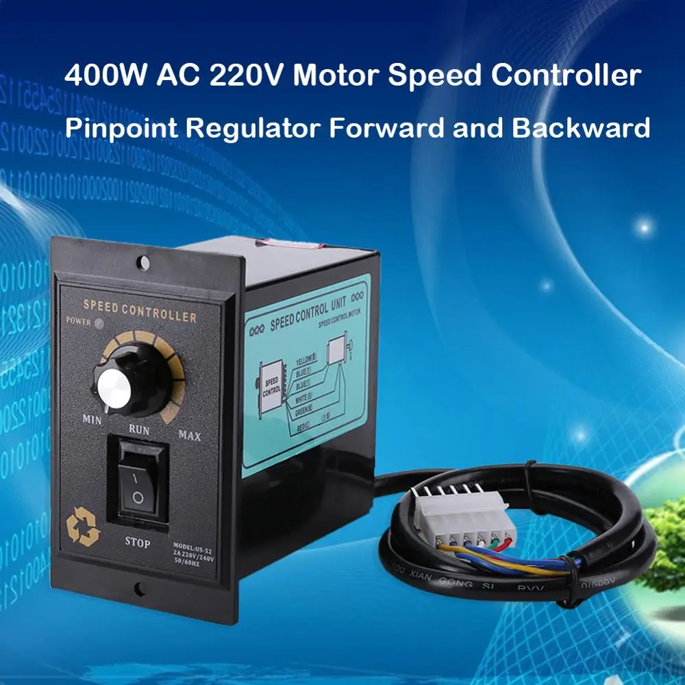 400W AC 220V Мотор Скорость определить регулятор Vooruit RU Achteruit 50/60 Гц регулируемый