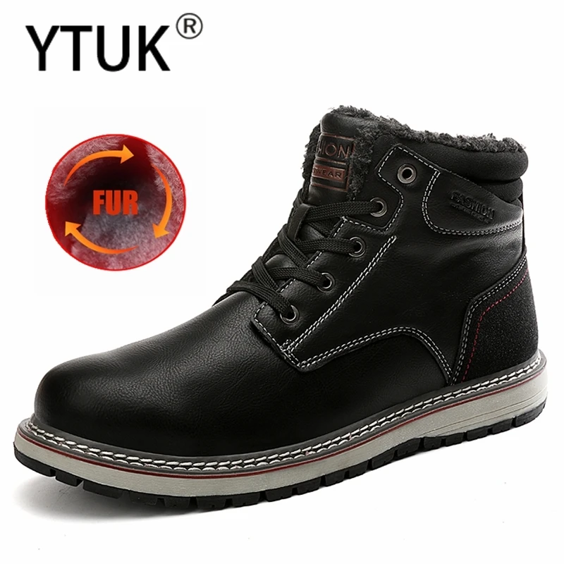 

Мужские ботинки с мехом YTUK, зимние теплые ботинки для походов и скалолазания, водонепроницаемые кроссовки для охоты, рыбалки и активного от...
