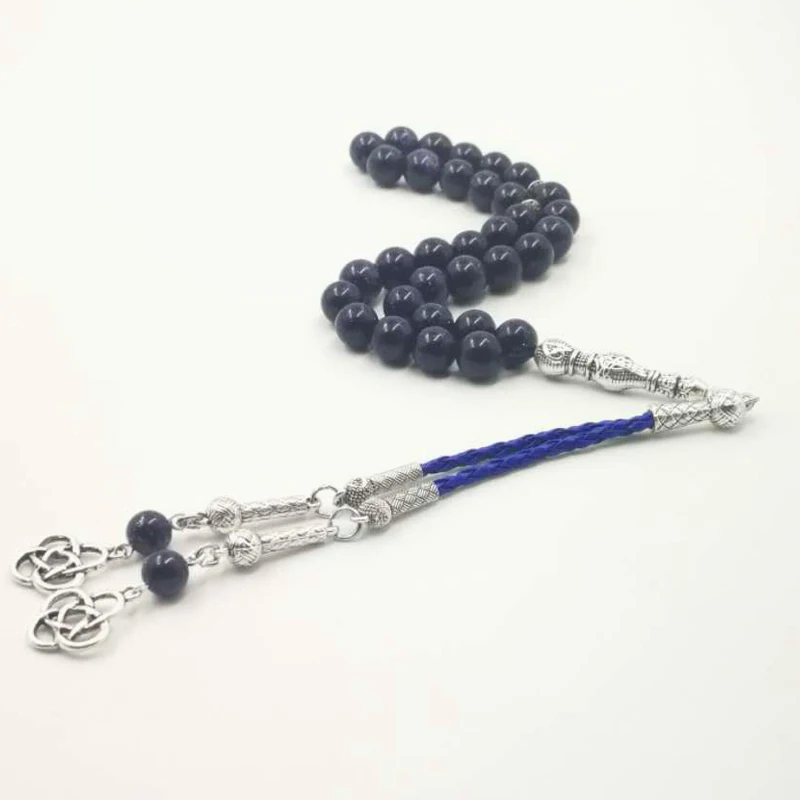 Мужской молитвенный браслет tasbih голубой песчаник gfit для Eid 33 66 99 Paryer beads