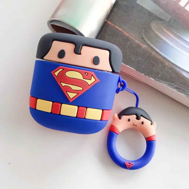 Style 1 Чехол Бэтмен для AirPods, зарядная коробка, силикагель, защитный чехол, Черная пантера, Железный человек, чехол - Цвет: Style 1
