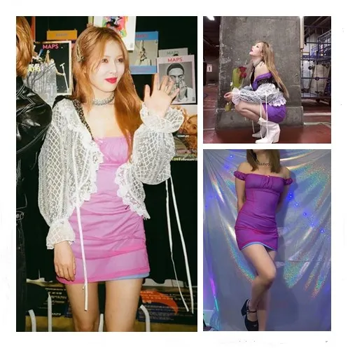 Kpop 4 минуты Kim Hyun A same 2022 летнее Новое сексуальное облегающее платье для вечеринки
