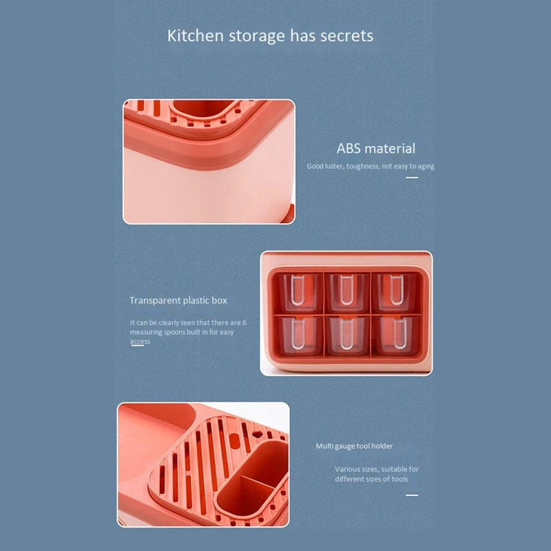 

Countertop Spice Storage Rack-for Spice Jars,Cutlery Knife Chopping Board Kitchenware Overall Holder