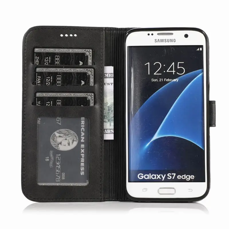 Кожаный чехол для samsung Galaxy S7 S6 Edge S8 S9 S10 Plus S10 E 5G, роскошный винтажный Простой Футляр, чехлы для телефонов