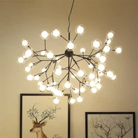 Modern Chandelier Lighting Firefly Tree Branch Leaf Ceiling Chandeliers With G4 Led Bulbs For Livingroom Nordic Design Lustre