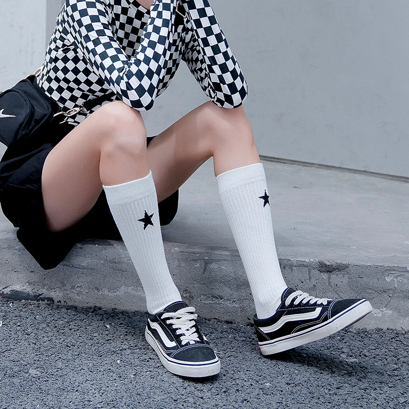 CARTELO Women Socks Soild Star Pattern Golf Ladies long Tube Socks Unisex Outdoor Running Cycling Long Pressure Sport Stockings