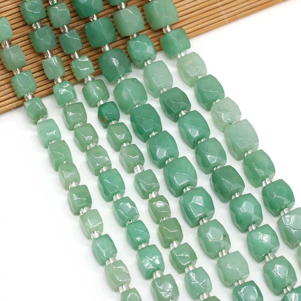 

Новинка 2021, натуральный камень, полудрагоценные камни, зеленый авантюрин, прямоугольный, отделанный бисером, ожерелья, браслеты, ювелирные ...