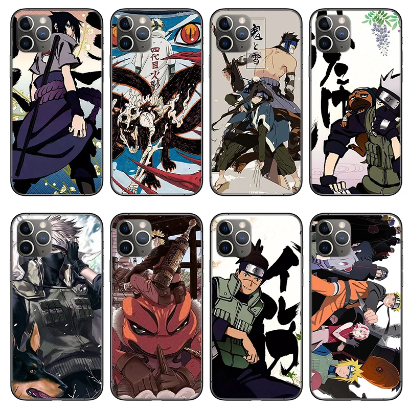 

Чехол для телефона с аниме Ниндзя Для iPhone 11 12 Pro Max X XS XR Xs Max Mini 6 6s 7 8 Plus, Черный силиконовый чехол