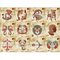 12 zodiac constellation landscape embroidery pattern full squareround diamond 5d diy paintings cross stitch mosaic home decor