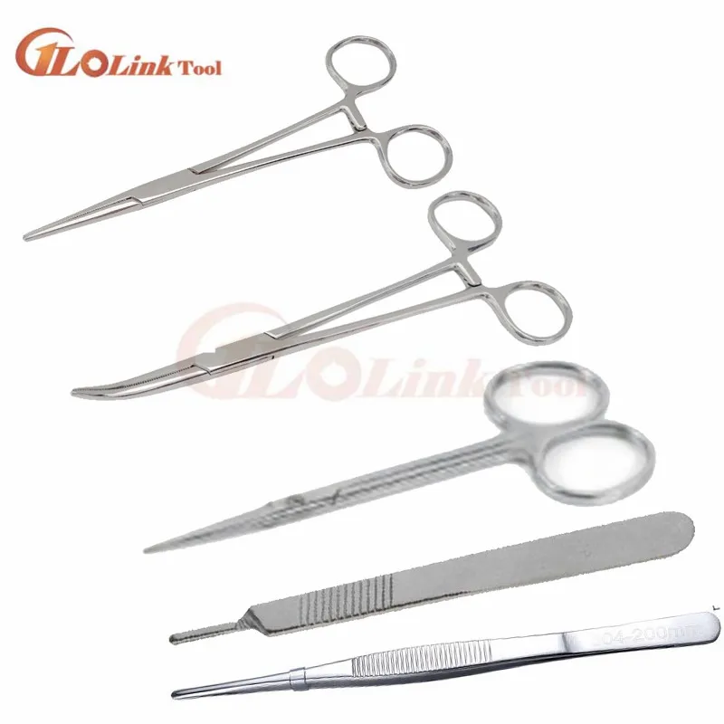 

23 In 1 Medical Skin Suture Surgical Training Kit Silicone Pad Needle Scissors Soft Easy to Operate Silicone + Stainless Steel