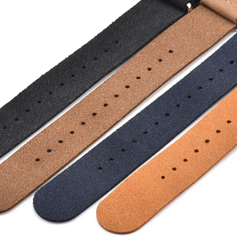 BEAFIRY Crazy Horse Genuine Leather 18mm 20mm 22mm 24mm Watch Band Nato Zulu Calfskin Leather Watch Strap for Men Women Belt