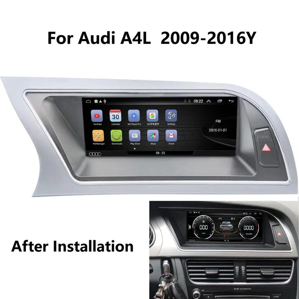 COIKA 8," Android 9,0 система автомобиля ips зеркальный экран стерео для Audi A4 2009- gps Navi Carplay Google wifi SWC 2+ 32G ram