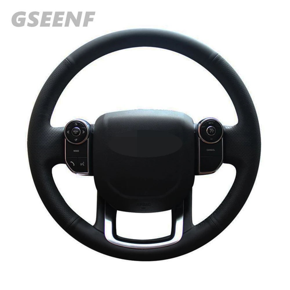

Car Steering Wheel Cover For Land Rover Range Rover 2014 2015 Black Hand-stitched Artificial Leather DIY Steering Wheel Cover