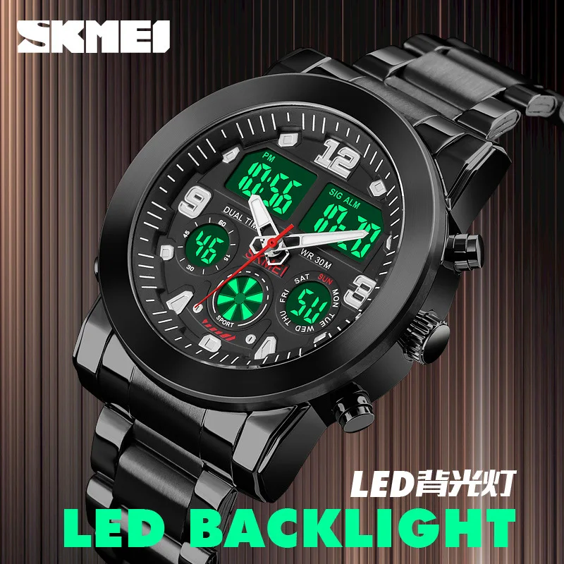 

2021 student movement new ultra-luminous men watch waterproof outdoor time can be set more versatile electronic strip watch