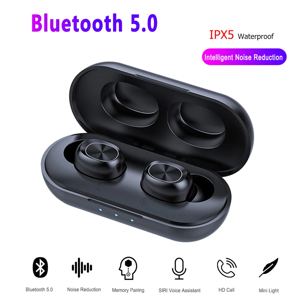 Настоящие Беспроводные Мини Bluetooth наушники IPX5 водонепроницаемые без задержек