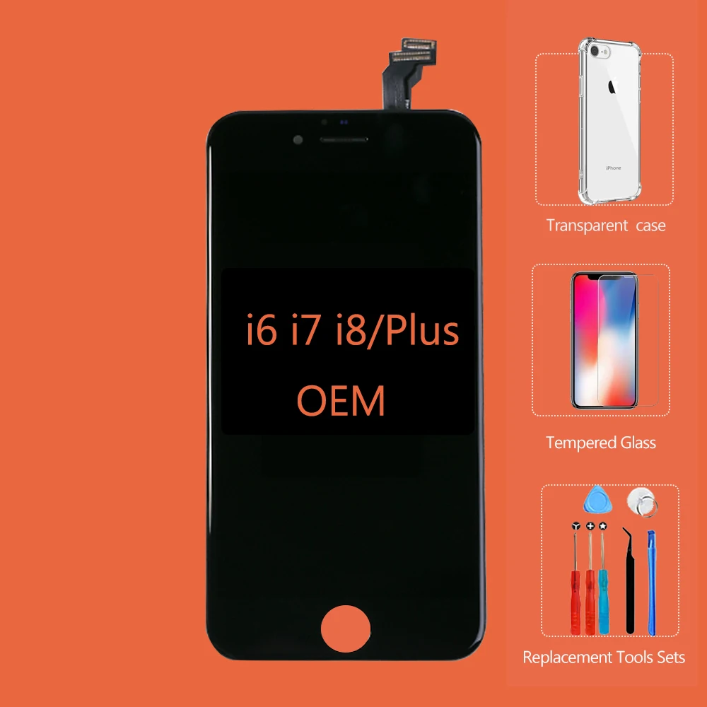 Оригинальный ЖК экран для iPhone 6 6S 7 8 Plus OEM Лучший дисплей дигитайзер сенсорная