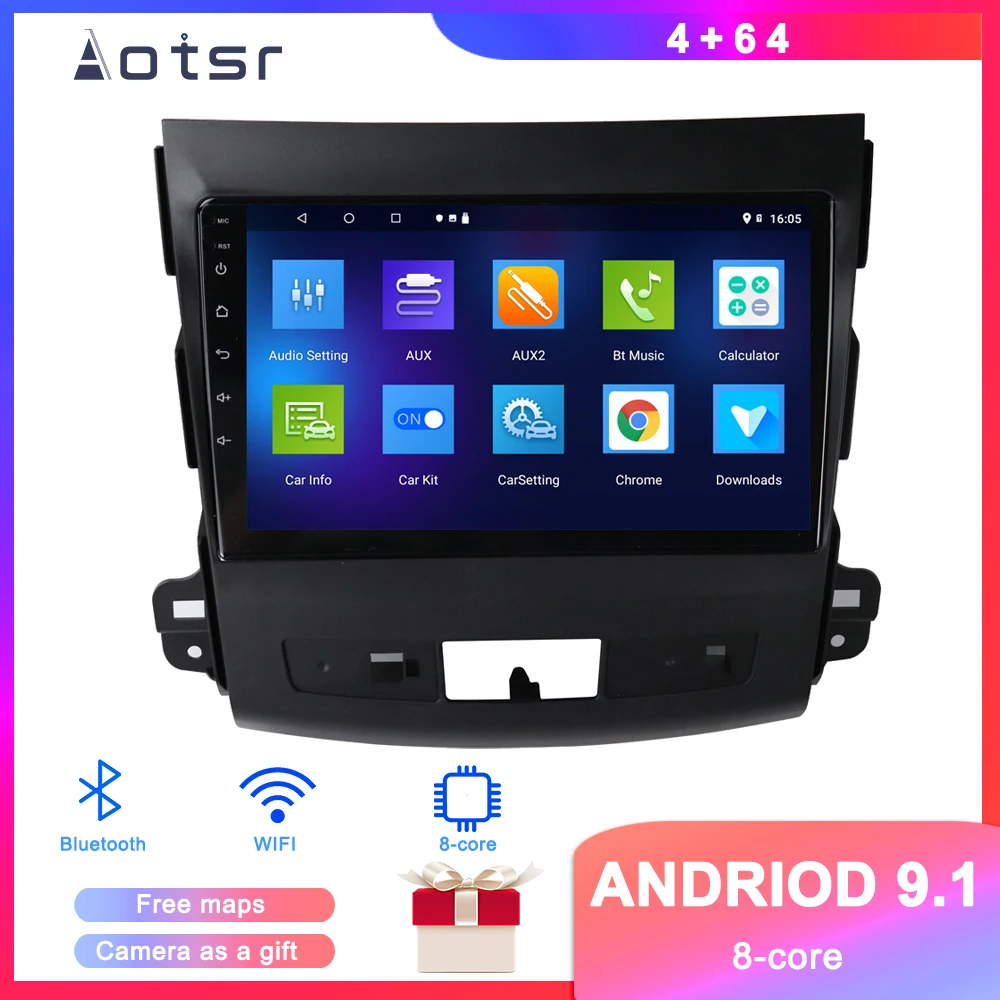 DSP Android 9 1 автомобильный DVD плеер GPS навигация для Mitsubishi Outlander 2006 + авто стерео радио